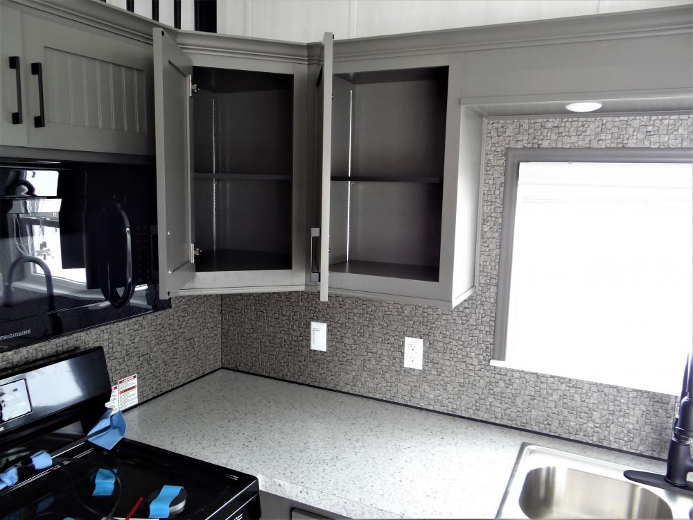 Overhead Cabinet with Adjustable Shelves, Techboard Backsplash (kitchen only)