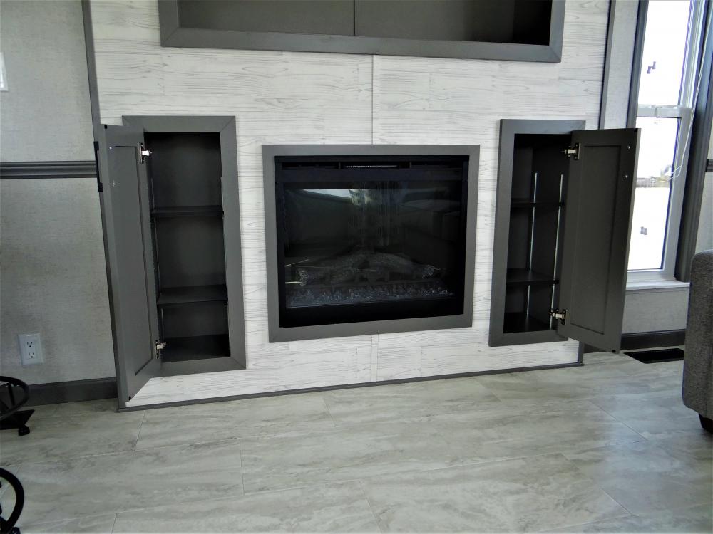 Fireplace and Cabinet Doors with Adjustable Shelves