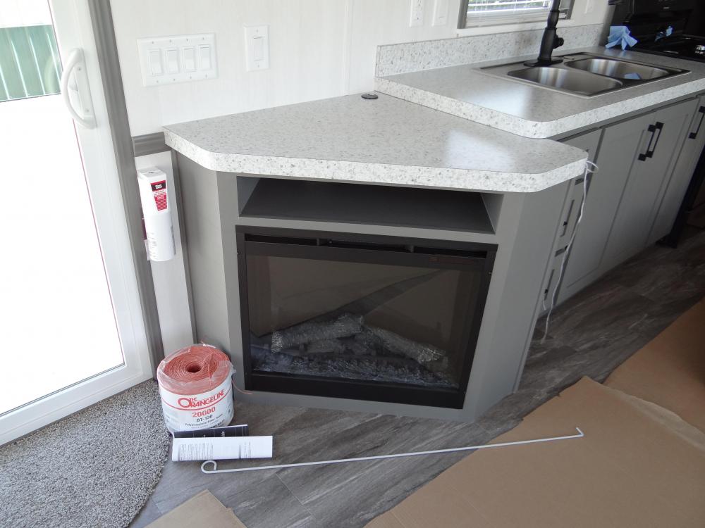 Corner TV Cabinet with Fireplace (optional)