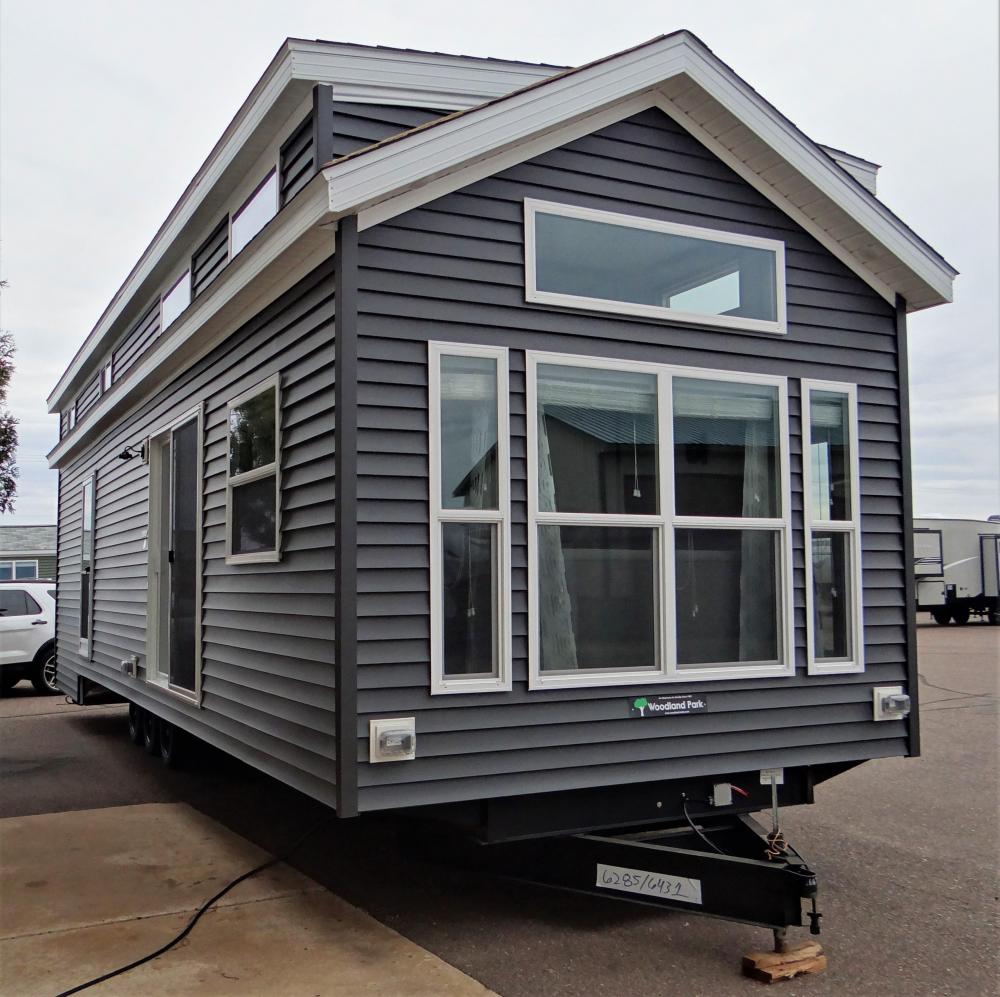 Liberty with Split Loft, Full Dormers with Lowered Fascia (door side only) & Transom Front Window