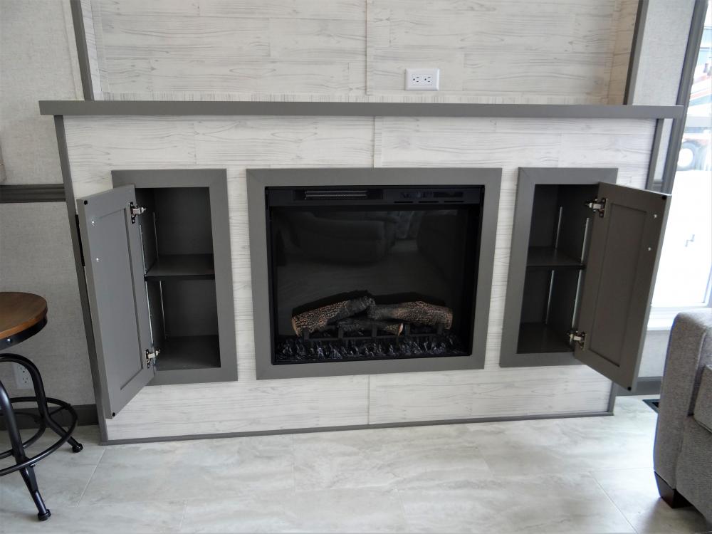Fireplace (optional) with Storage (standard) - Mantle Top in Gray
