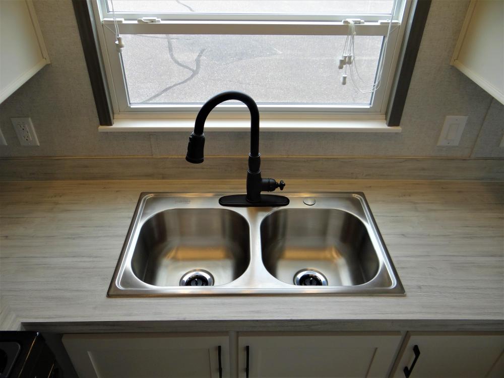 High Rise Faucet and Stainless Double Sink (standard)
