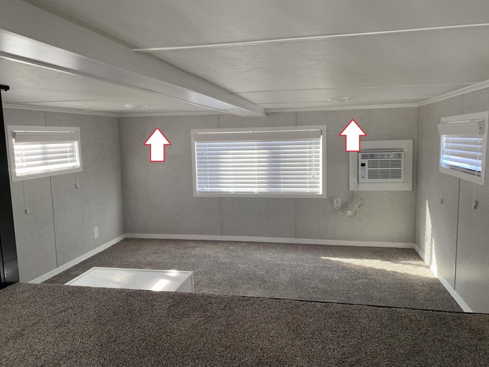 STANDARD/FORCED OPTION  - Elevated Loft - flat ceiling in loft to maximize head space (ordered on every unit)