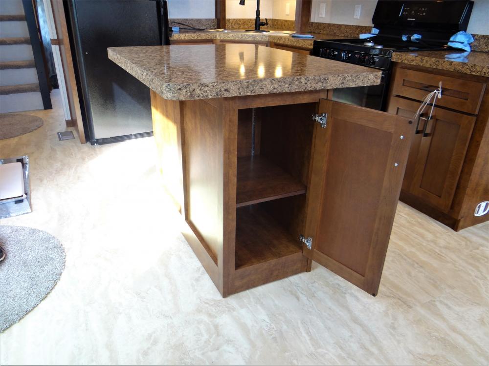 Milano Brown Laminated Counter Tops - Moveable Island Storage