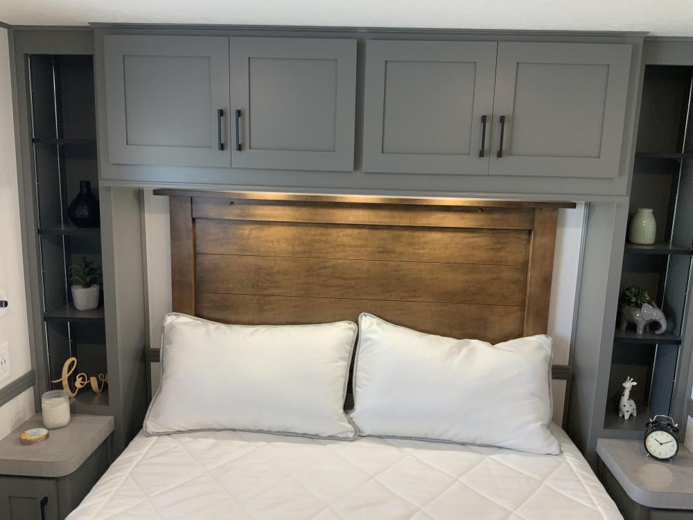 Slate Gray Bedroom Overhead Cabinet
