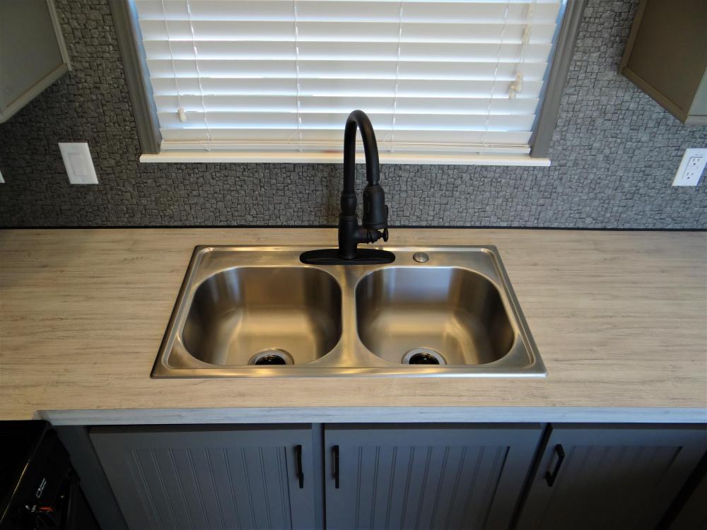 Stainless Steel Double Basin Sink with High Rise Faucet & Pull Down Sprayer (standard)