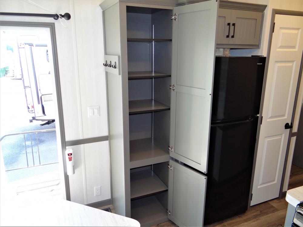 Pantry with Adjustable Shelves, Towel Hooks at Entry (optional)