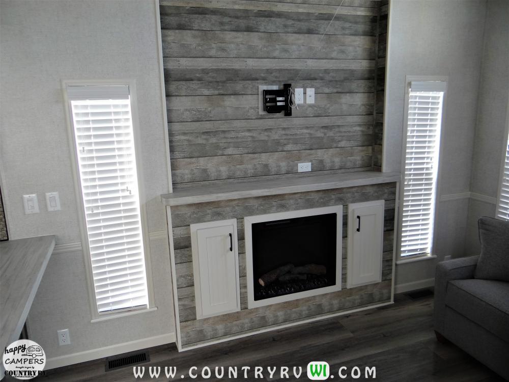 Mantle Top Entertainment Center, Irish Caf&eacute; Trim, TV Wall Mount