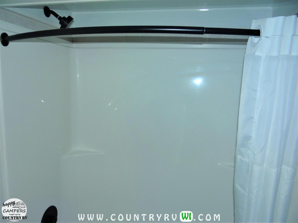 Crescent Shower Rod & Hookless Curtain 