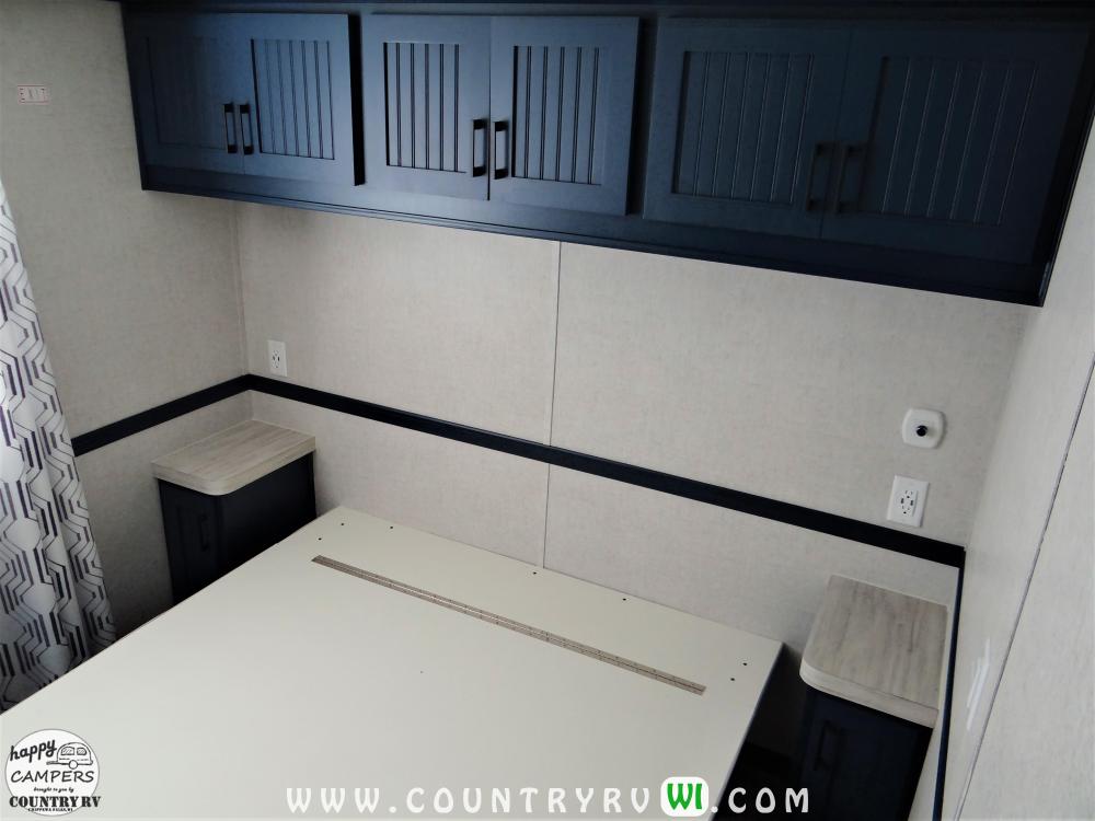 Navy Overhead Cabinets with LED Lights - Optional
Night Stands with Doors - Standard