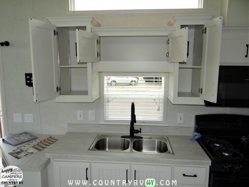 Overhead Cabinet with Adjustable Shelves, Valance with Lighting over Sink (standard)