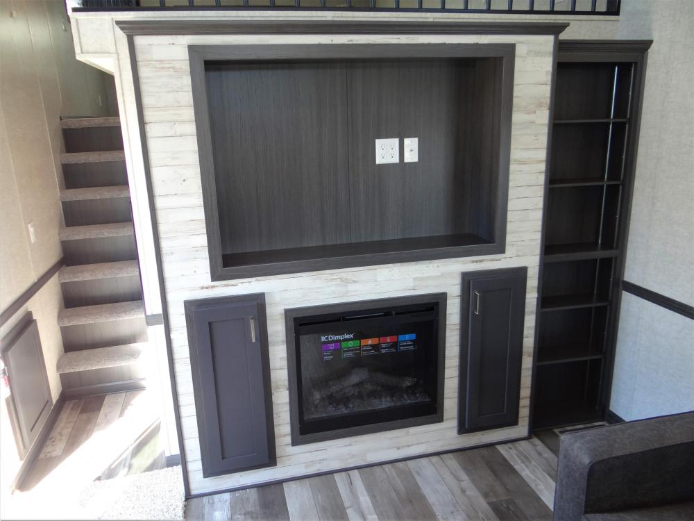 Recessed Entertainment Center with Box, TV Bracket, Bookshelf