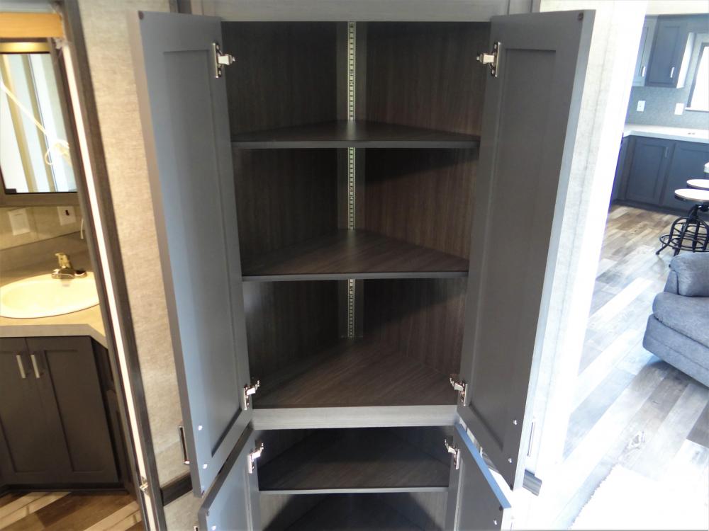 Corner Pantry with Adjustable Shelves