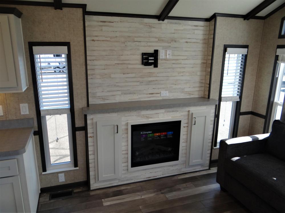 Recessed Entertainment in Painted Pine