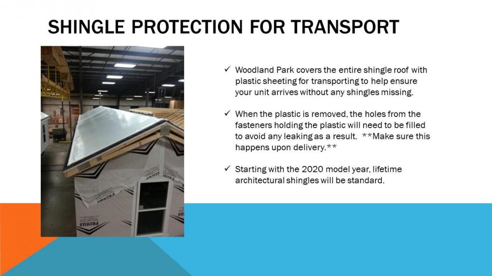   Shingle Protection for Transport