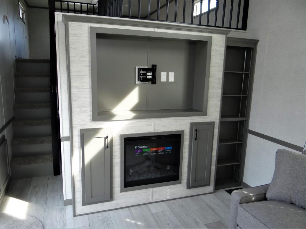 TV Cabinet with Recessed TV Mount, Accent Wall Noah Cream, Bracket (optional)