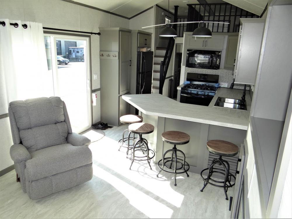 Extended Counter Top 8" on End & Additional Bar Stool Added