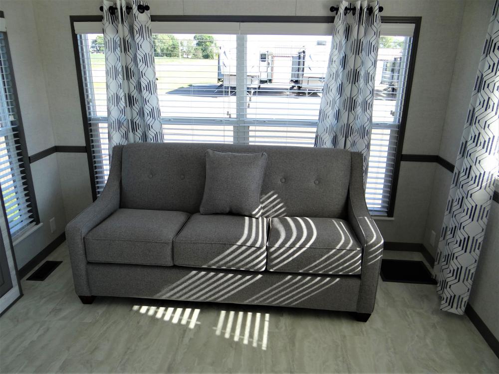 Queen Hide A Bed Sofa in Cement, Accent Drapes (standard)